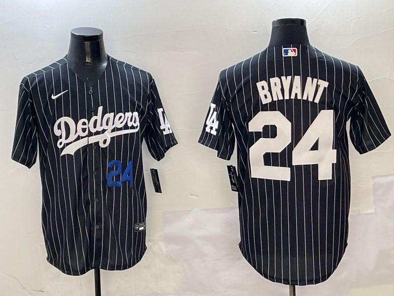 Men Los Angeles Dodgers #24 Bryant Black Stripe Jointly Name 2025 Nike MLB Jersey style 12